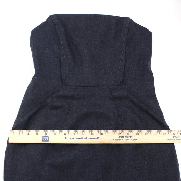 DSquared2 Gray Wool Strapless Fitted Corset Dress Midi Tailored Pencil Skirt 46 - Picture 12 of 15